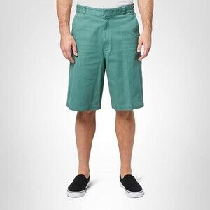 HUGO Size 34 11" Inseam Lettuce Green Cotton Twill Flat Front Chino Shorts NWT